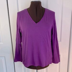 4 for $25 - Reitmans 100% Cotton Purple V-Neck T-Shirt Top, XL